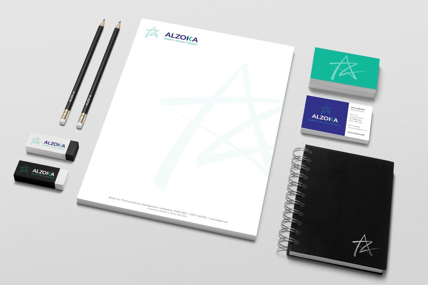 Business stationery pack for Alzoka