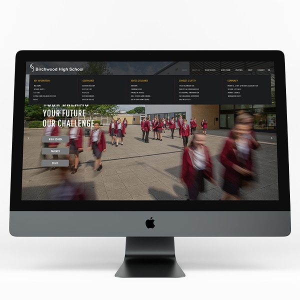 Homepage of Birchwood High School website displayed on desktop