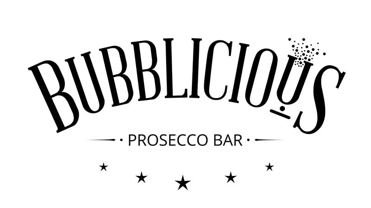 Bubblicious branding design in black and white