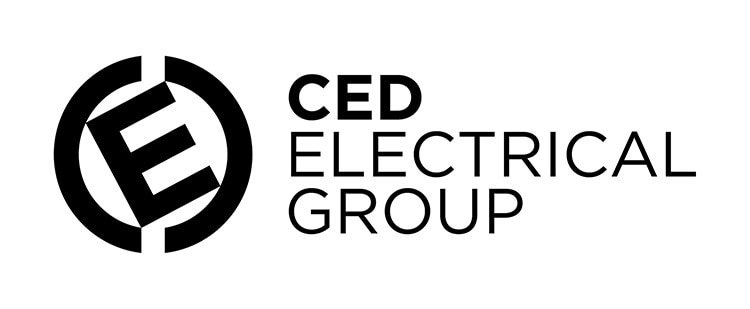 CED logo design in black and white