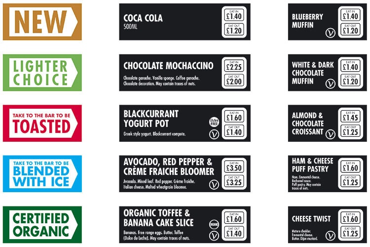 Shelf edge ticketing concept print design for Caff&egrave; Nero