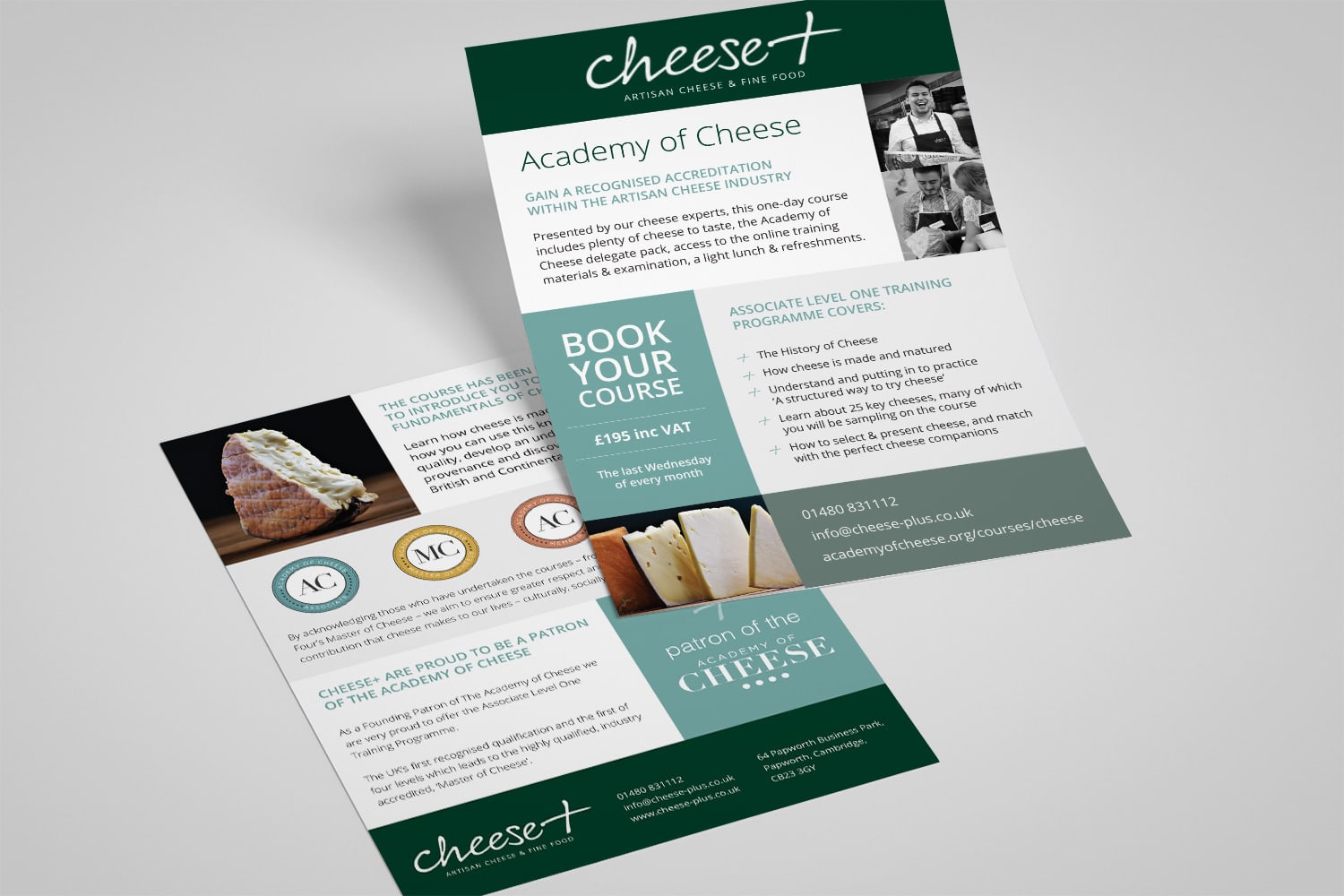 Promotional leaflet design for Cheese Plus
