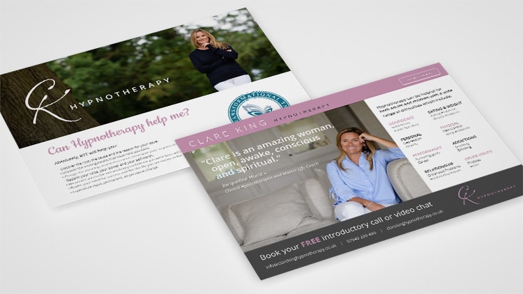 Postcard print design for Clare King