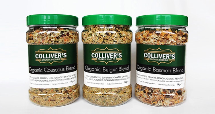 Packaging design for Colliver's Organic Food Jars with different rice and grains