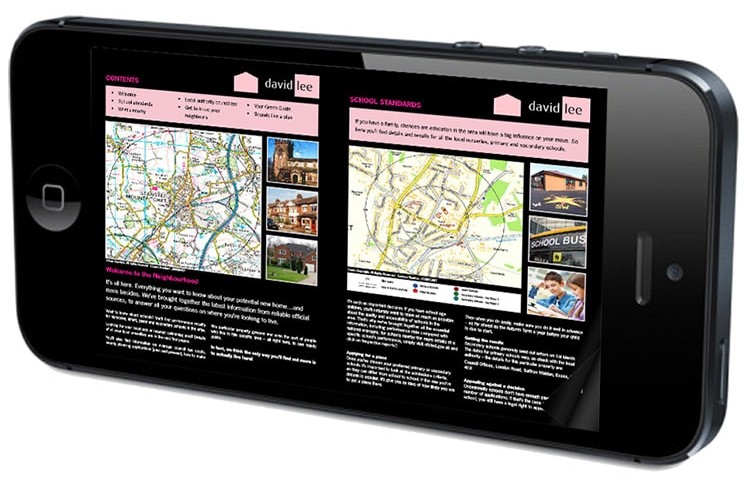 Mobile displaying David Lee Estates responsive website in landscape view