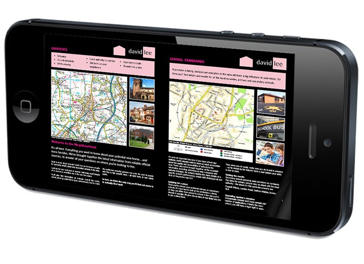 Mobile displaying David Lee Estates responsive website in landscape view