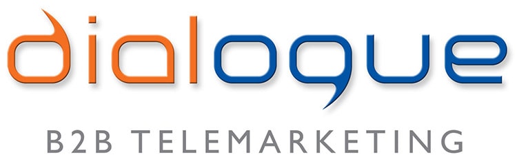 Dialogue Telemarketing coloured logo design with shadow