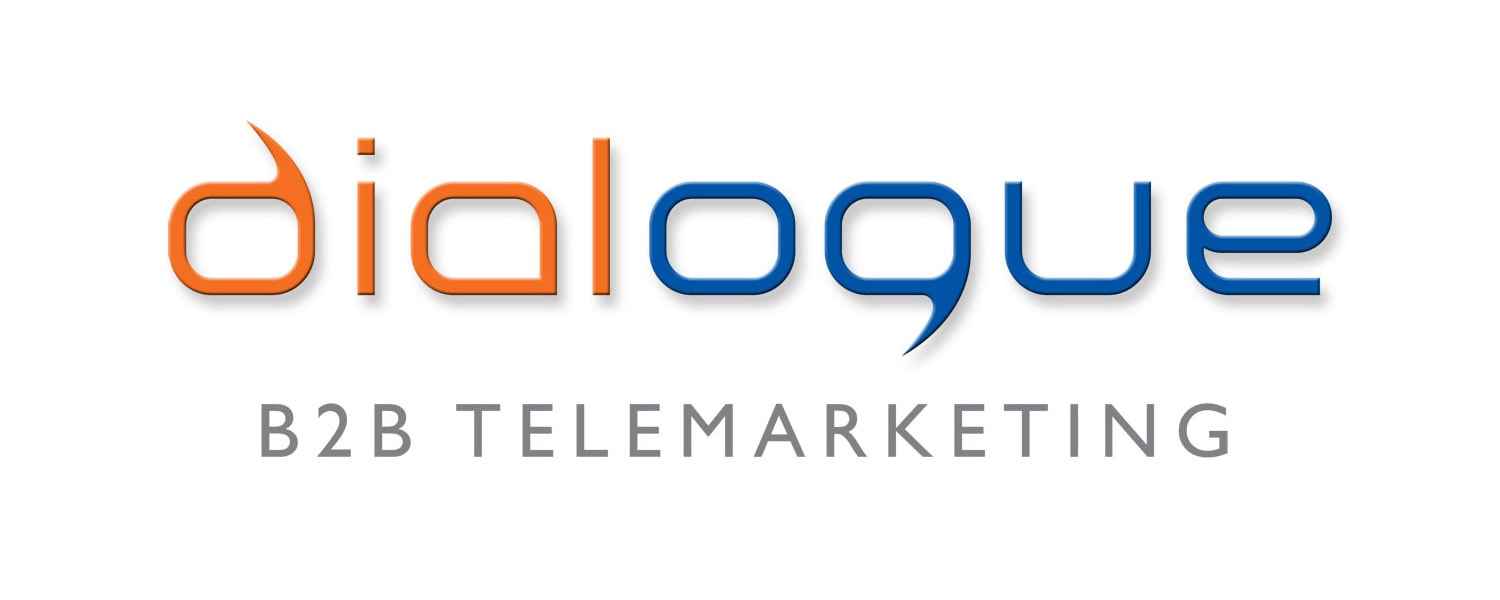 Dialogue Telemarketing coloured logo design with shadow