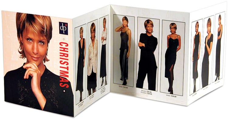 Front of Christmas promotion leaflet design for Dorothy Perkins