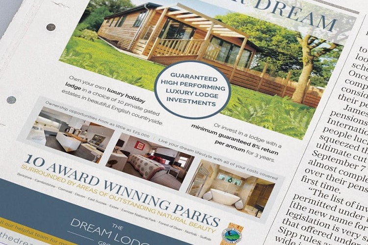 Newspaper press advertising design for Dream Lodge Loyalty