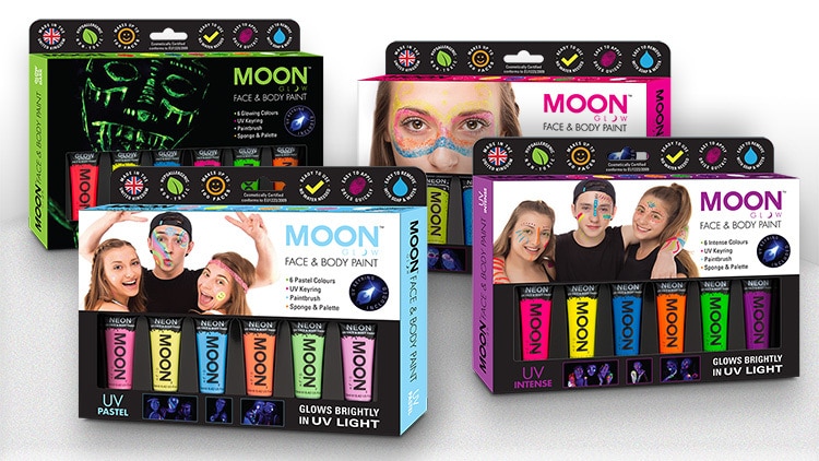 Face paint packaging design set