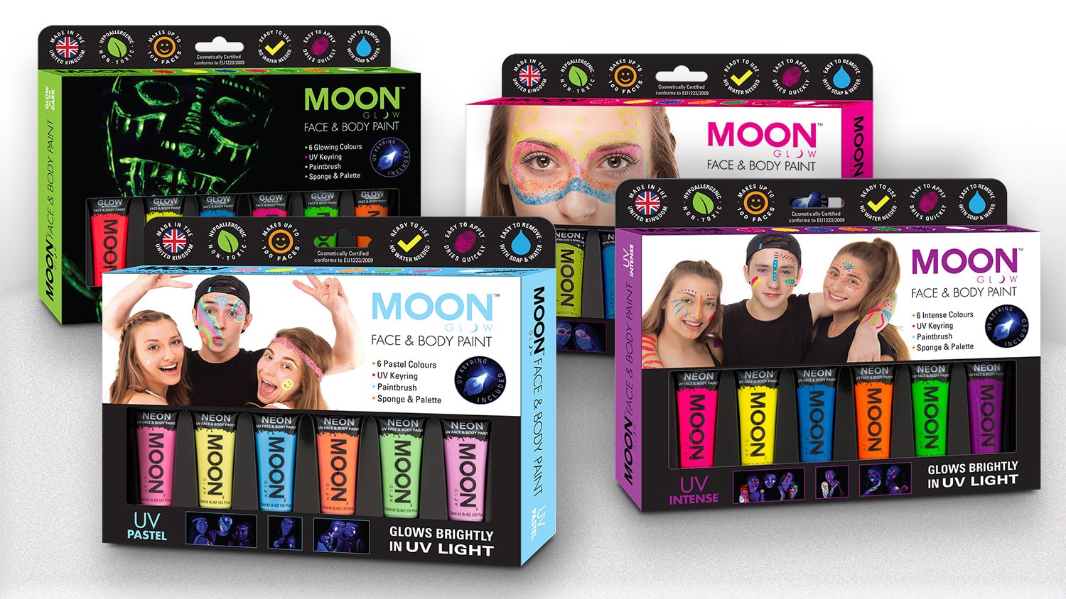 Face paint packaging design set