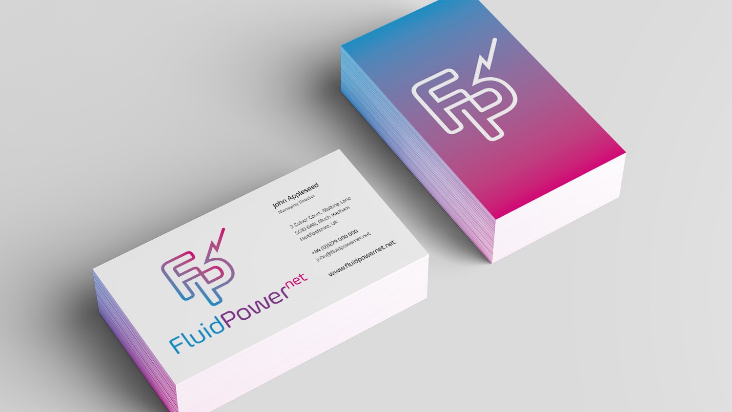 Branding design business cards for Fluid Power Net