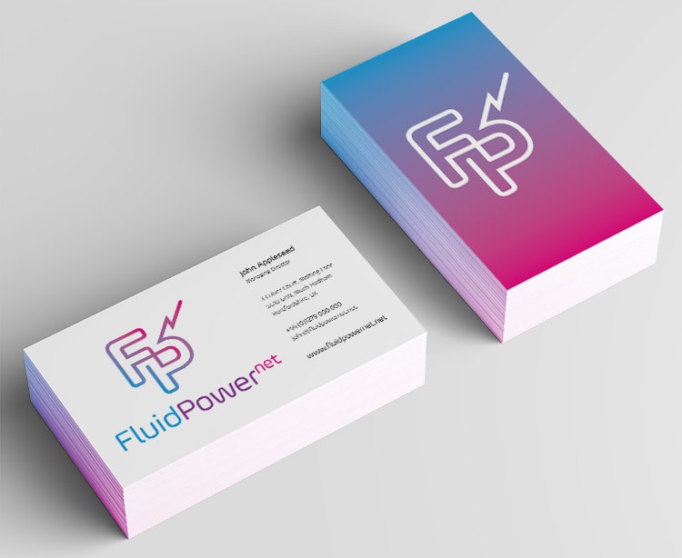 Branding design business cards for Fluid Power Net