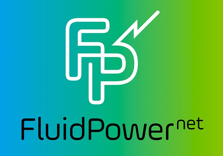 Gradient green Fluid Power Net logo design