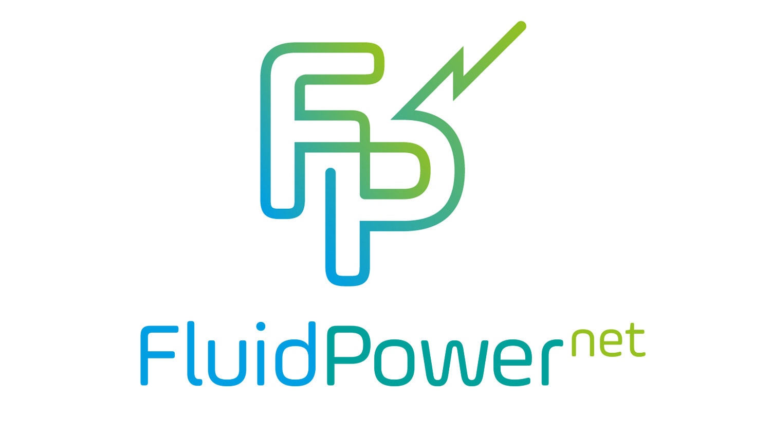 Green gradient logo design with white background for Fluid Power Net
