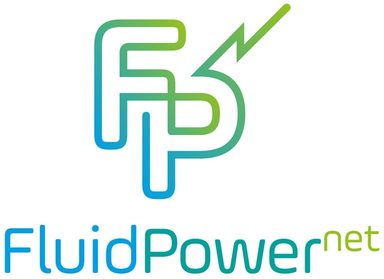 Green gradient logo design with white background for Fluid Power Net