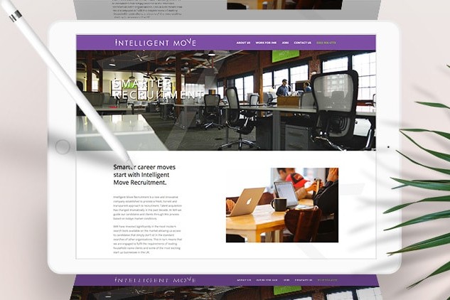 Tablet displaying the new Intelligent Move Recruitment responsive website design
