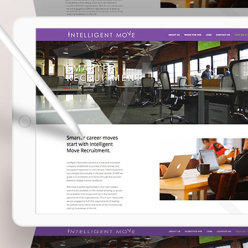 Tablet displaying the new Intelligent Move Recruitment responsive website design Thumbnail