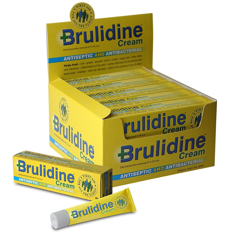 Brulidine Cream display box, carton and tube packaging design for Manx Healthcare