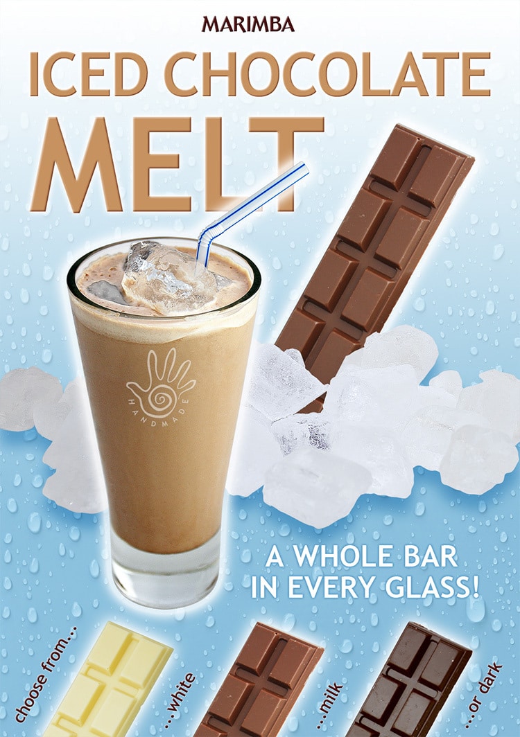 Promotion Design poster for Marimba's Ice Chocolate Melt
