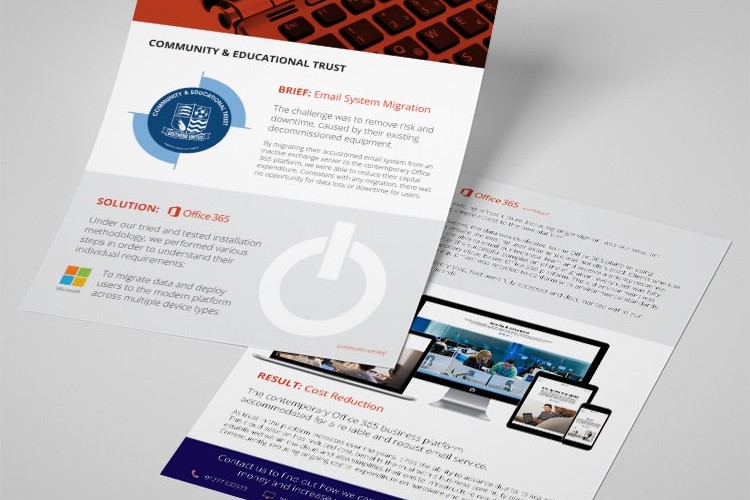 Case study leaflet print design for PDQ