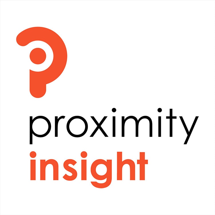 Portrait Proximity Insight branding design stacked white background