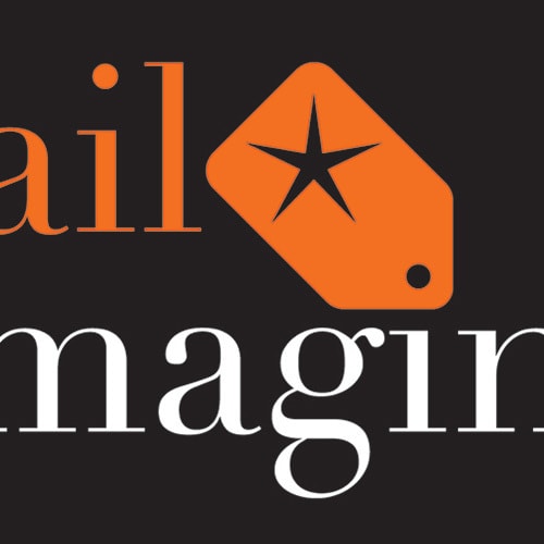 Retail Reimagined branding design stacked version with black background Thumbnail