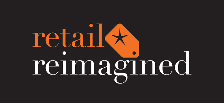 Retail Reimagined branding design animated showing variations of the logo
