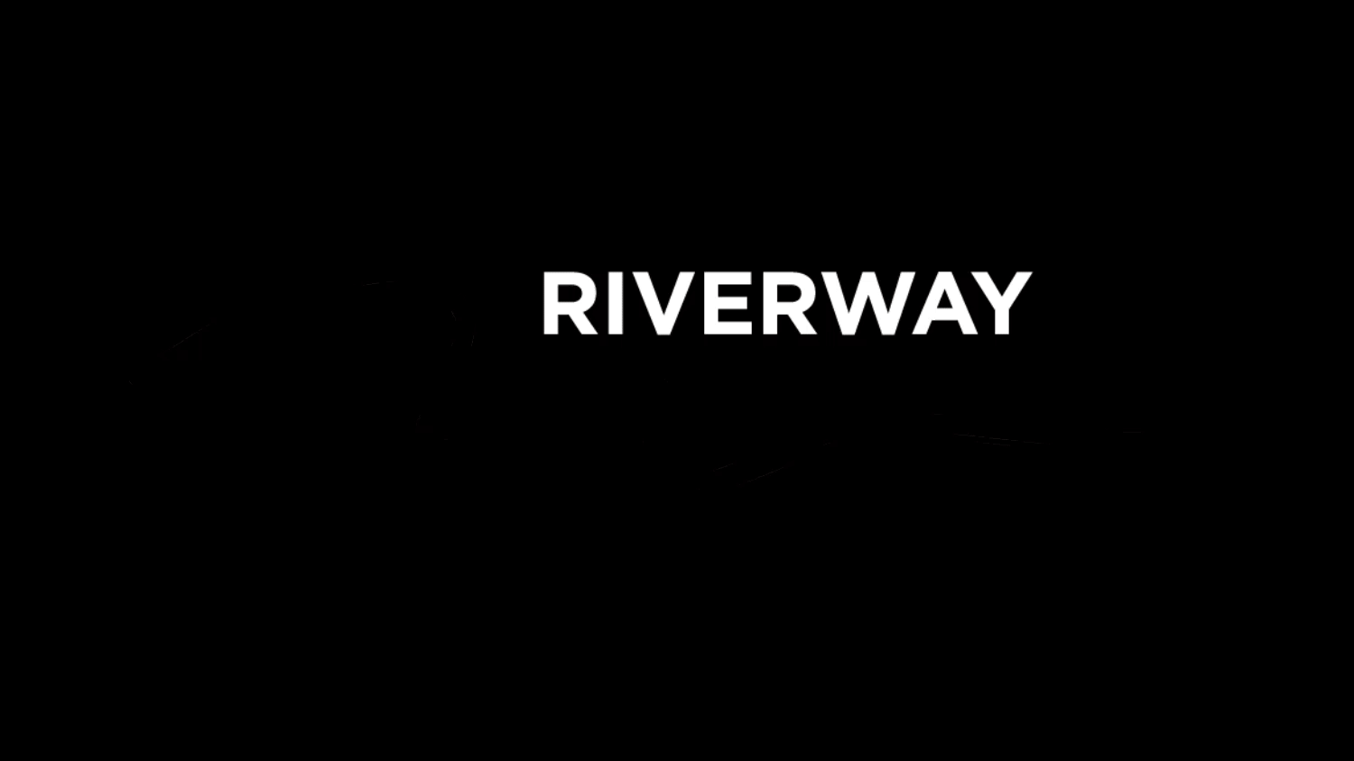 Animation logo render of 3 elegant different coloured lines flowing under the Riverway textAnimation logo render of 3 elegant different coloured lines flowing under the Riverway text