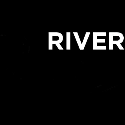 Animation logo render of 3 elegant different coloured lines flowing under the Riverway text Thumbnail