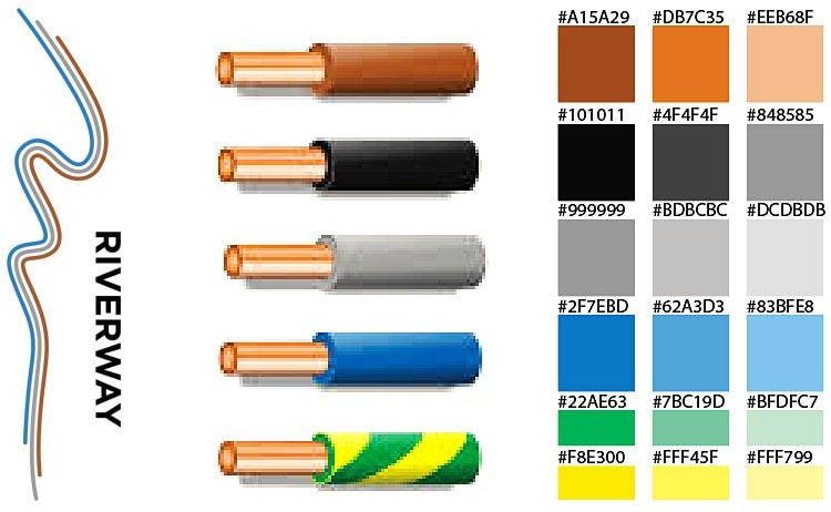 Riverway branding design colour schemes