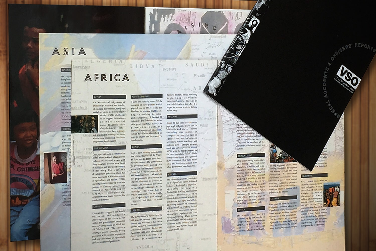 VSO annual accounts design the front cover and spread print design