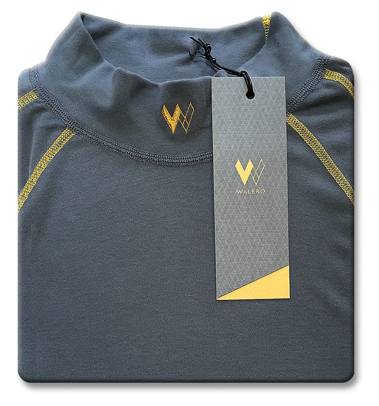 Folded close up of Walero branded garment with tag design