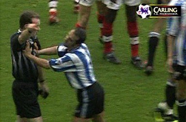 Paolo di Canio pushing the football referee