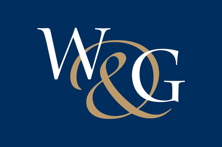 Willis & Gambier blue background portrait logo design