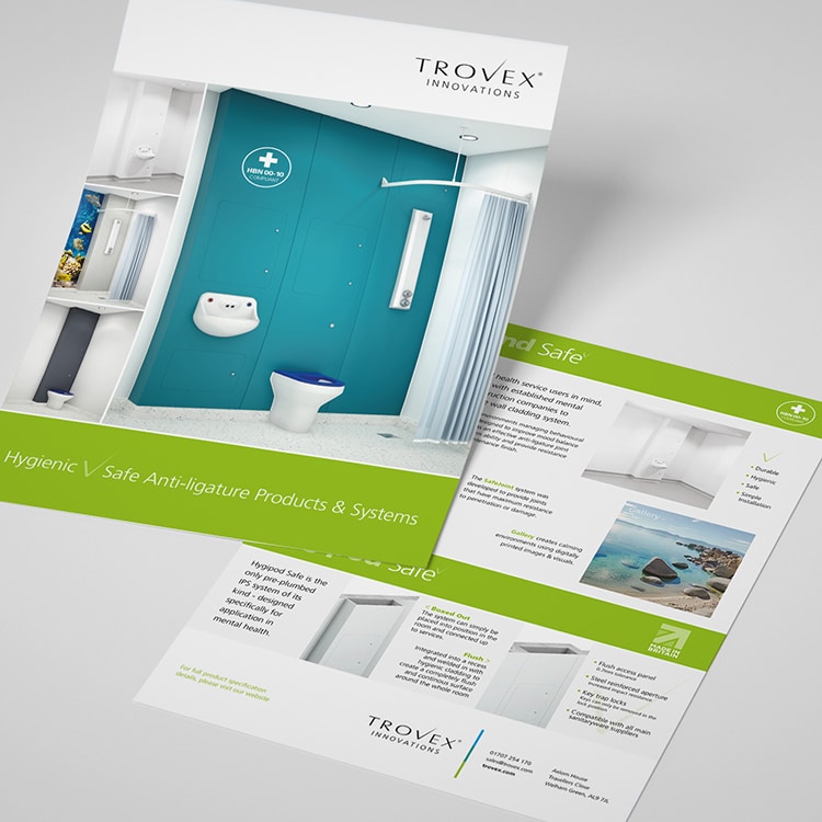 Hygienic leaflet design for Trovex Innovations