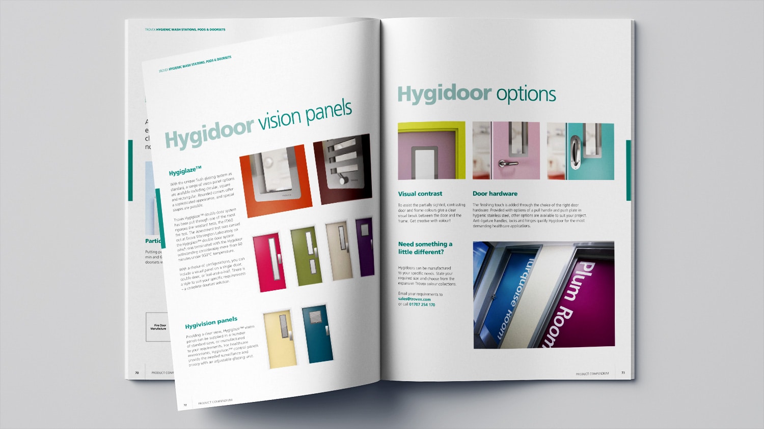 Hygienic compendium brochure print design for Trovex Innovations