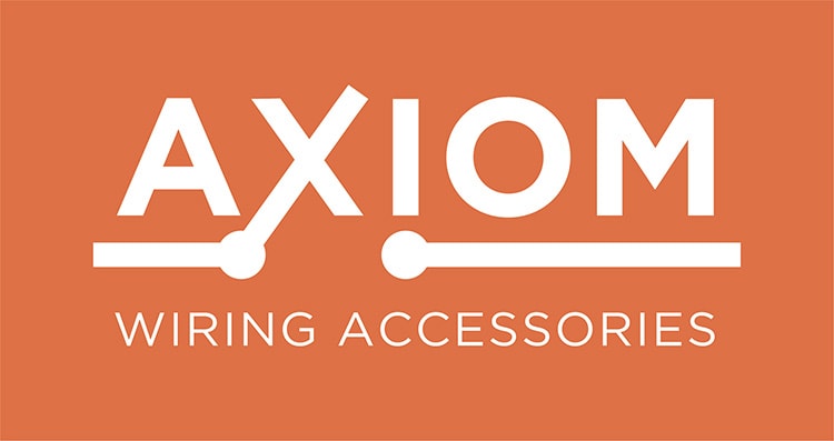 Axiom logo design orange background for CED