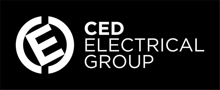CED logo design in black blackground